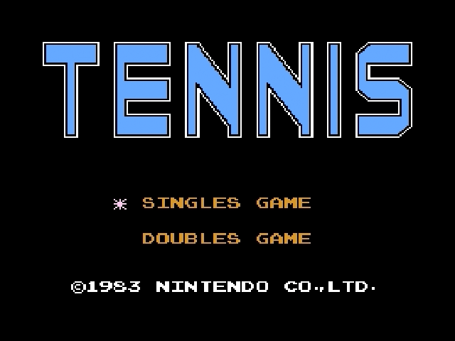 Tennis title screen for Famicom Disk System